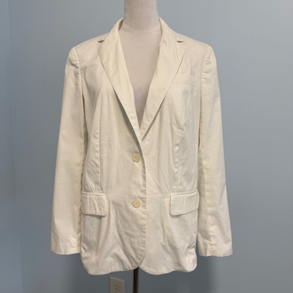 Michael Michael Kors Women’s White Lined‎ Blazer Size 8 Cotton Blend